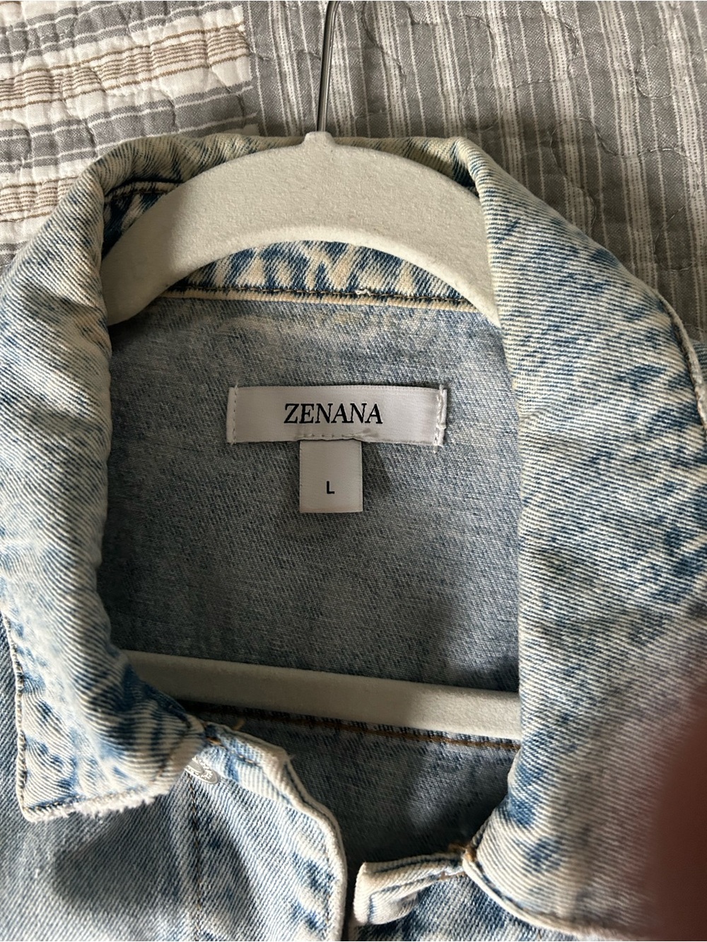 Zenana Outfitters Light Wash Denim Jacket - Blue